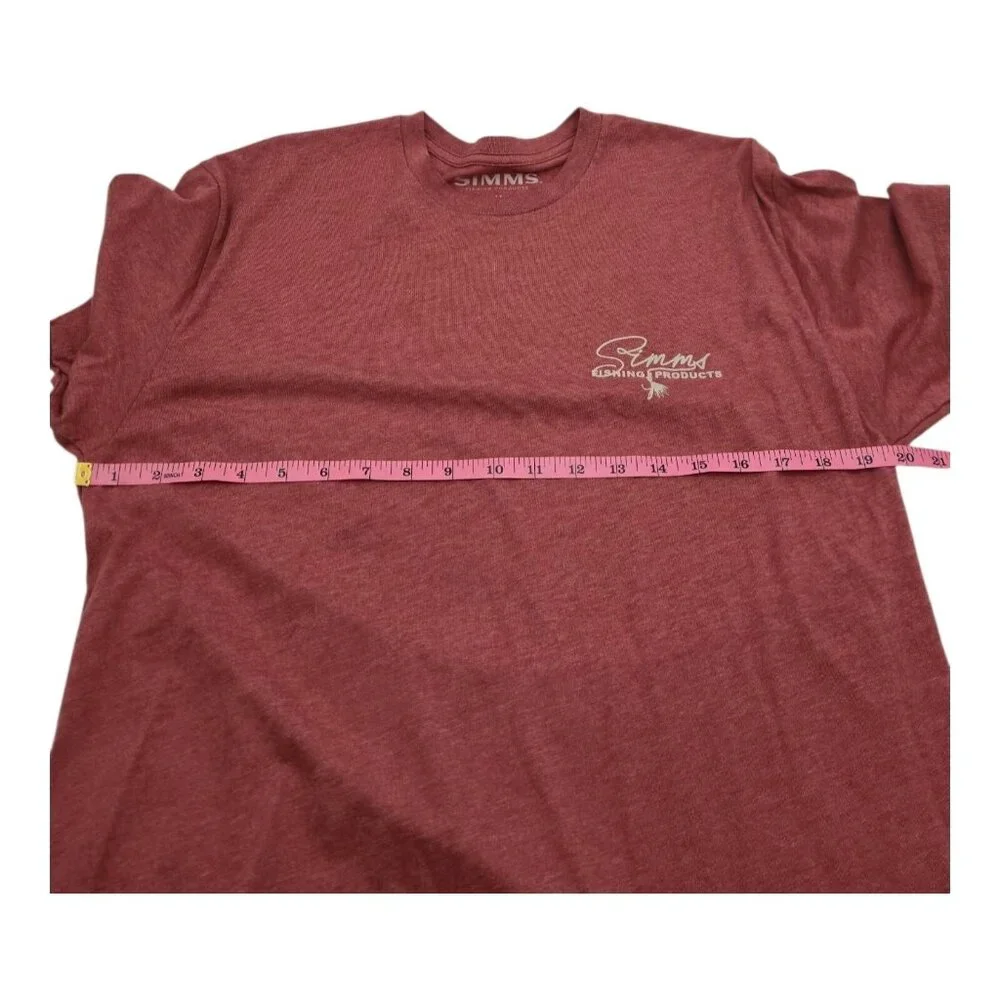 Simms Shirt Men S Fishing Products Red Short Sleeve T Cotton/Polyester Gorpcore